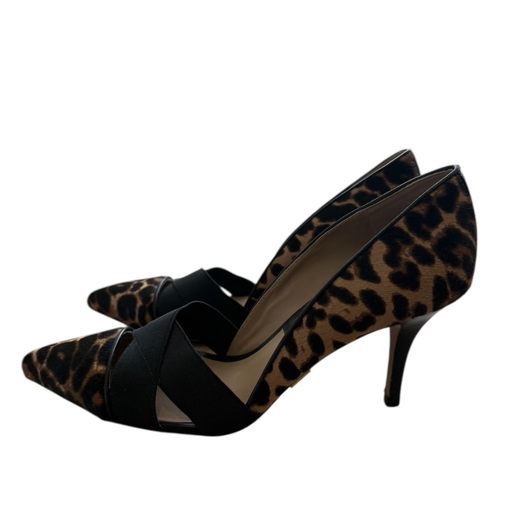 MICHAEL KORS STRAPPY LEOPARD POINTED TOE PUMPS SIZE 8.5 GUC - Picture 3 of 5